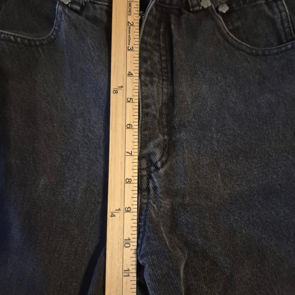 VTG L.A. Gear High Waisted Black Tapered Peg Top Zip Ankle Mom Jean Retro 80 90s - Picture 7 of 14